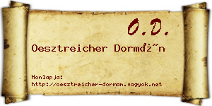 Oesztreicher Dormán névjegykártya